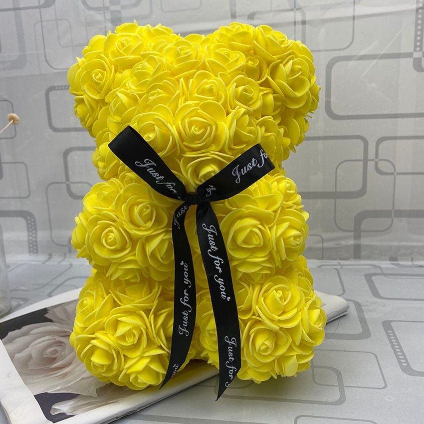 PetalCuddle Evig Rosbjörn | Romantisk konstgjord blomma nalle för Mors dag och firanden