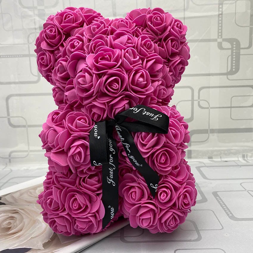PetalCuddle Evig Rosbjörn | Romantisk konstgjord blomma nalle för Mors dag och firanden