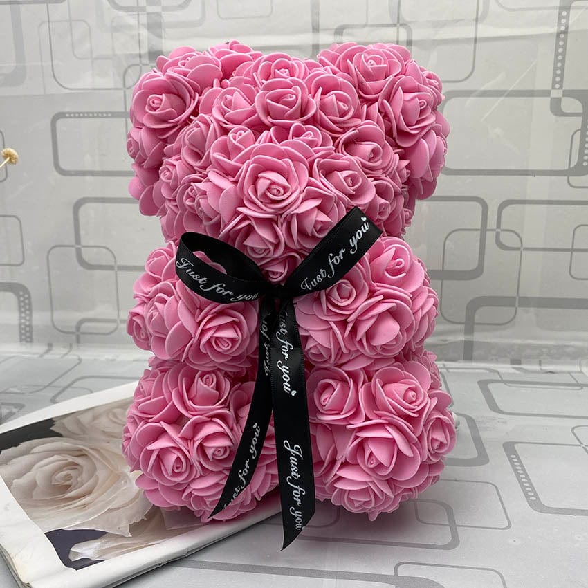 PetalCuddle Evig Rosbjörn | Romantisk konstgjord blomma nalle för Mors dag och firanden