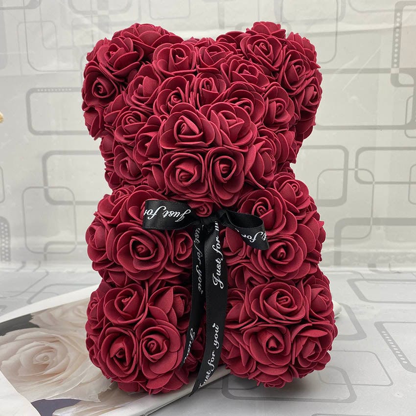 PetalCuddle Evig Rosbjörn | Romantisk konstgjord blomma nalle för Mors dag och firanden