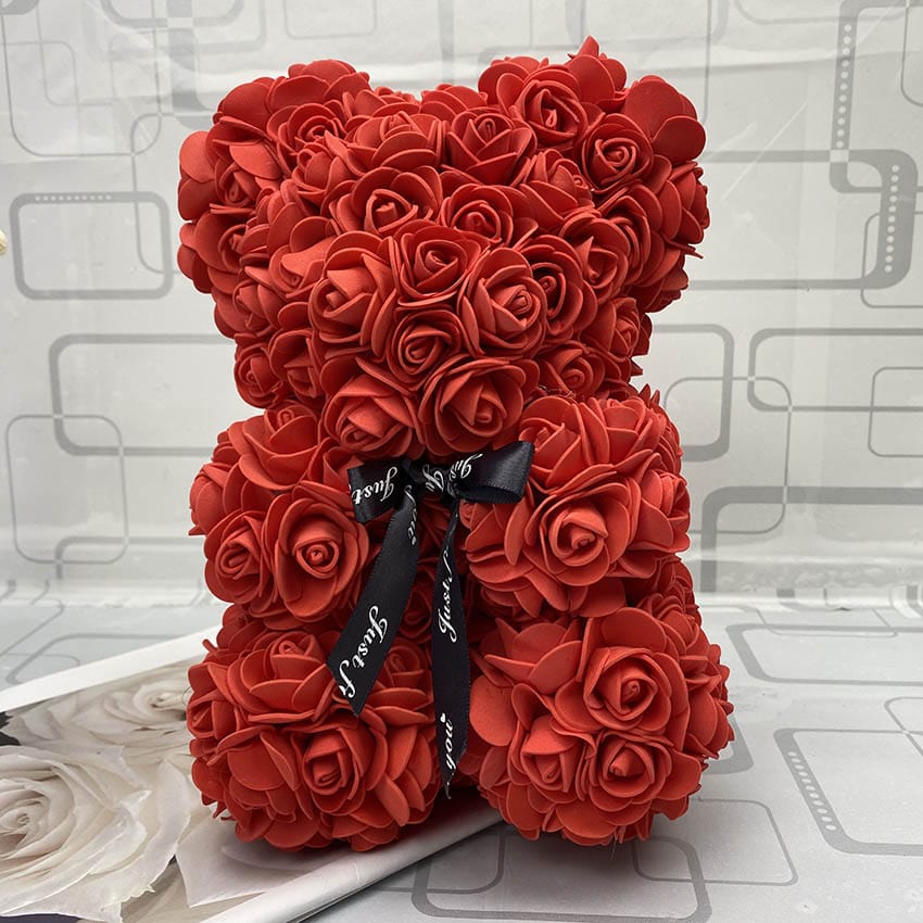 PetalCuddle Evig Rosbjörn | Romantisk konstgjord blomma nalle för Mors dag och firanden