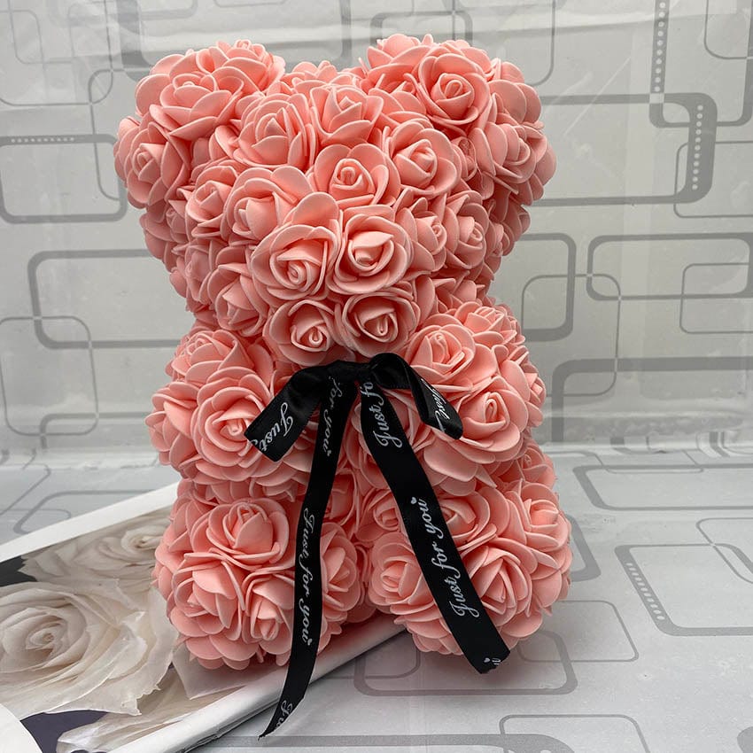 PetalCuddle Evig Rosbjörn | Romantisk konstgjord blomma nalle för Mors dag och firanden