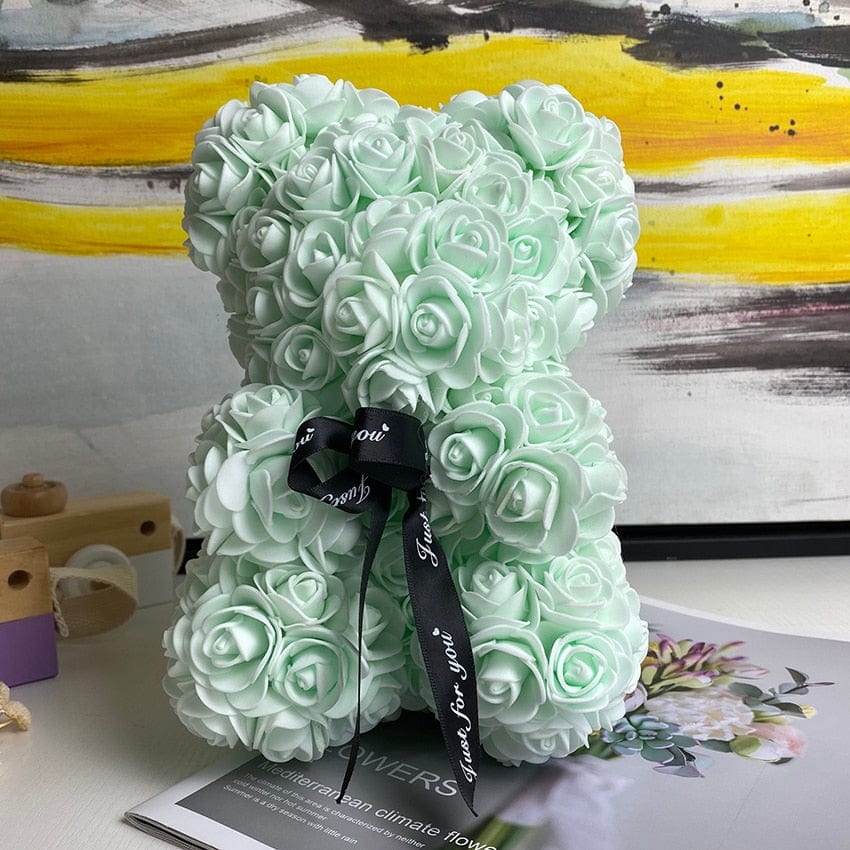 PetalCuddle Evig Rosbjörn | Romantisk konstgjord blomma nalle för Mors dag och firanden