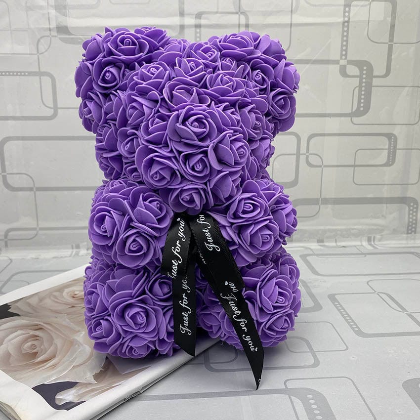 PetalCuddle Evig Rosbjörn | Romantisk konstgjord blomma nalle för Mors dag och firanden