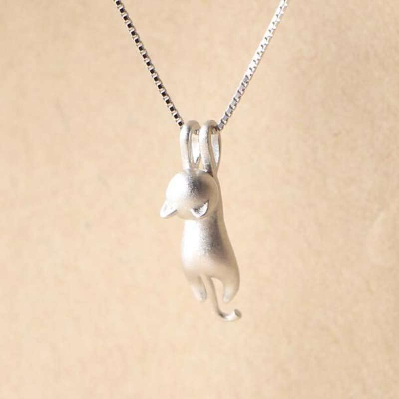 Katt Halsband | 925 Silver Halsband med Katt Hänge