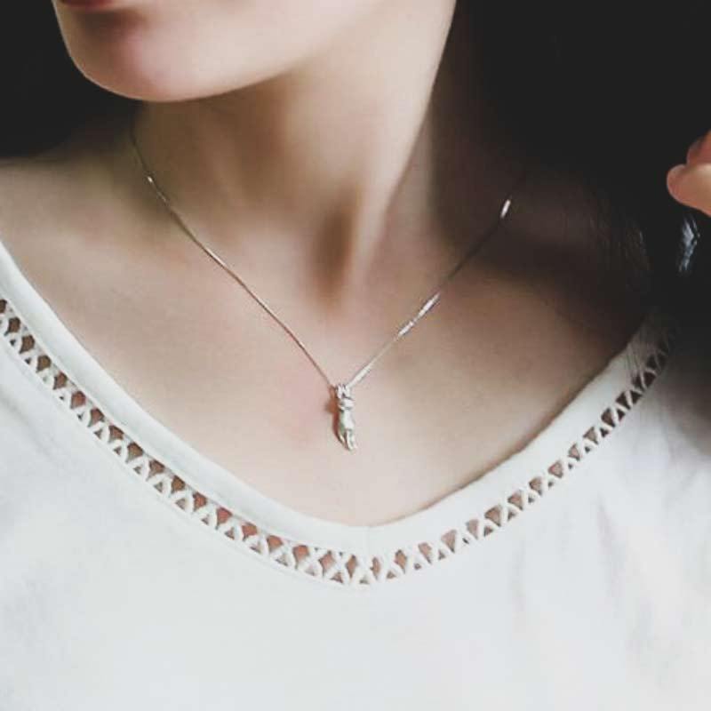 Katt Halsband | 925 Silver Halsband med Katt Hänge