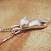 Katt Halsband | 925 Silver Halsband med Katt Hänge
