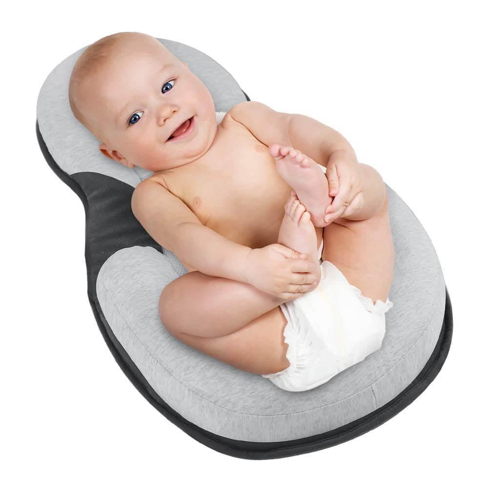 Ergonomisk Bärbar Babysäng med Huvudstöd mot Platt Huvud Syndrom – Sömnkokong