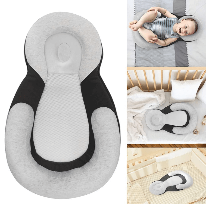 Ergonomisk Bärbar Babysäng med Huvudstöd mot Platt Huvud Syndrom – Sömnkokong