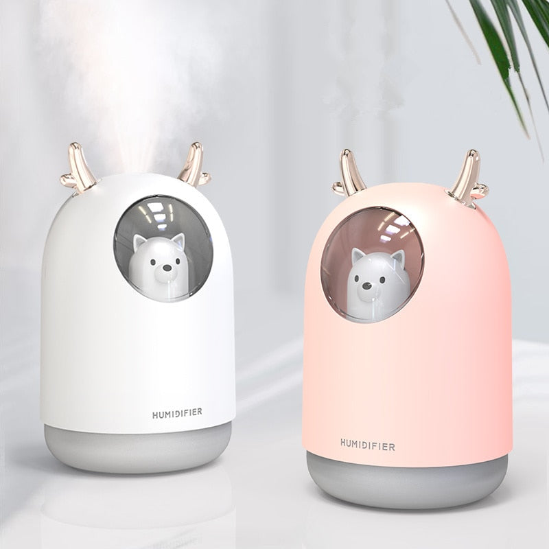 Ultraljudsfuktare med LED-nattljus för barnrum – AirBear Mini