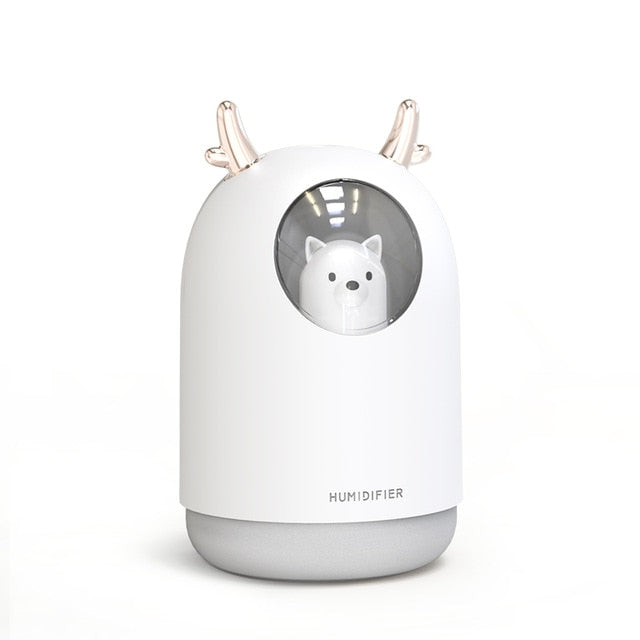 Ultraljudsfuktare med LED-nattljus för barnrum – AirBear Mini