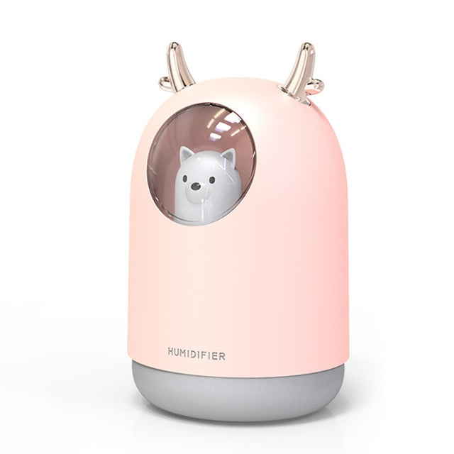 Ultraljudsfuktare med LED-nattljus för barnrum – AirBear Mini