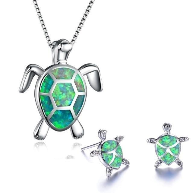 Ocean Wonder Sköldpaddsset med Halsband och Örhängen – Mila