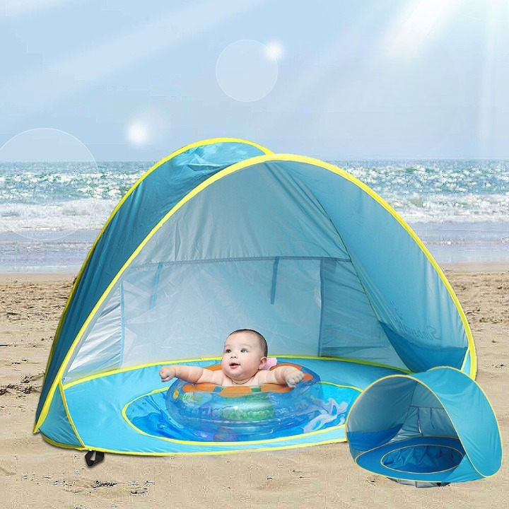 UV-skydd Strandtält med Integrerad Baby Plaskpool – Shade Splash