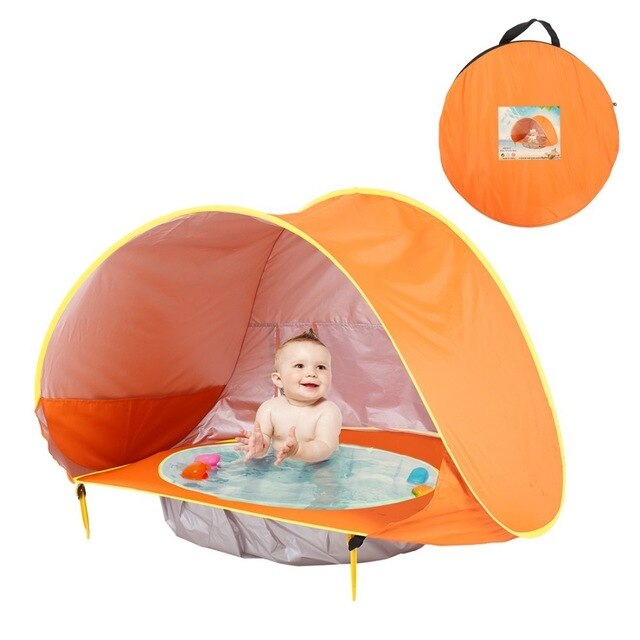 UV-skydd Strandtält med Integrerad Baby Plaskpool – Shade Splash