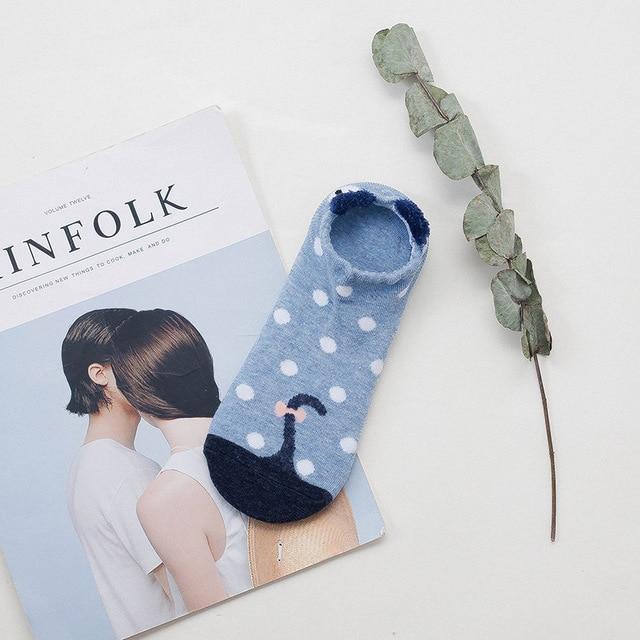 Sneakersockar med djuransikten och öron – Bomull Storlek 35–40 (Köp 2, få 2 GRATIS)