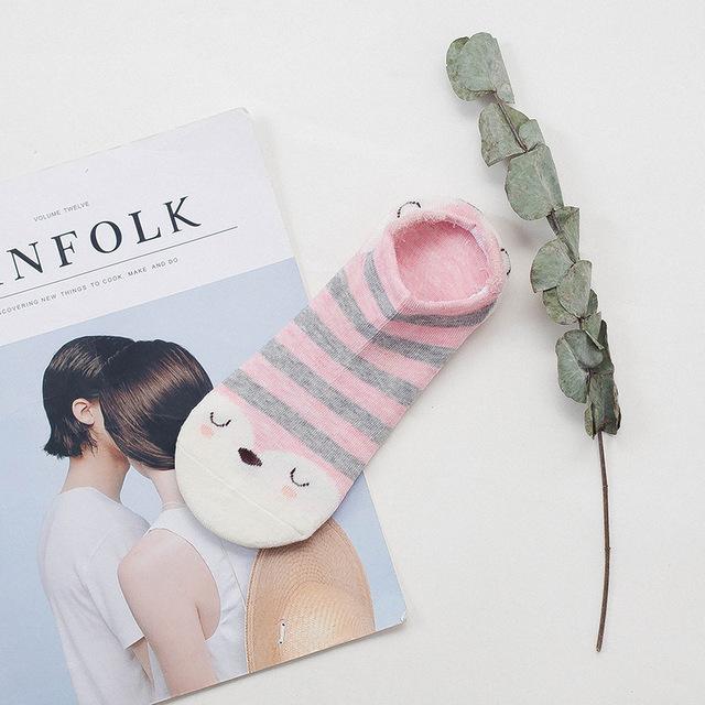 Sneakersockar med djuransikten och öron – Bomull Storlek 35–40 (Köp 2, få 2 GRATIS)