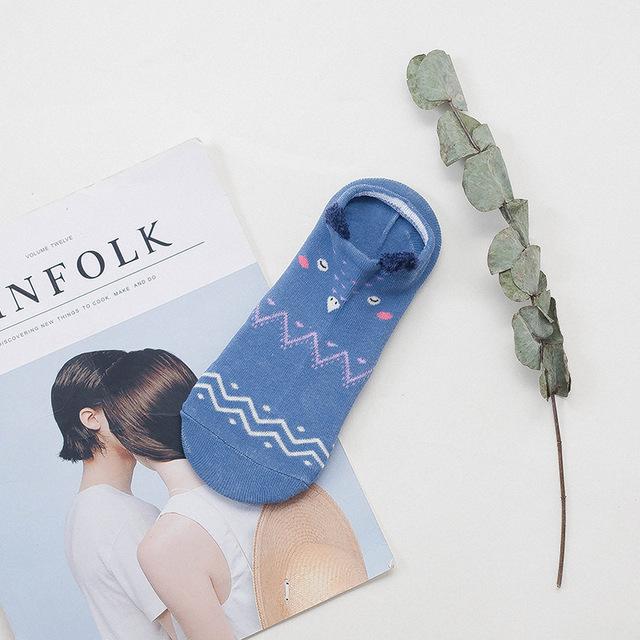 Sneakersockar med djuransikten och öron – Bomull Storlek 35–40 (Köp 2, få 2 GRATIS)