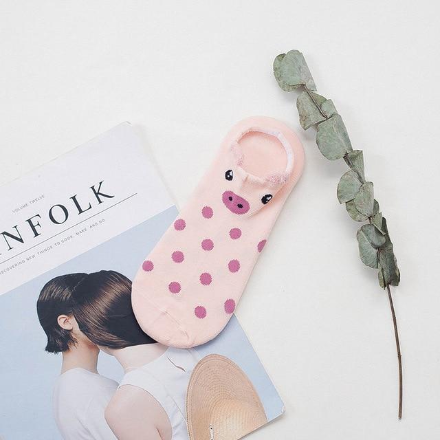 Sneakersockar med djuransikten och öron – Bomull Storlek 35–40 (Köp 2, få 2 GRATIS)