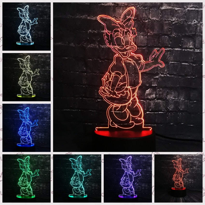 ToonLuxe 3D Nattlampa | Livlig Mickey & Minnie LED-sovrumslampa med fjärrkontroll