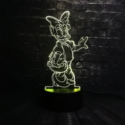 ToonLuxe 3D Nattlampa | Livlig Mickey & Minnie LED-sovrumslampa med fjärrkontroll