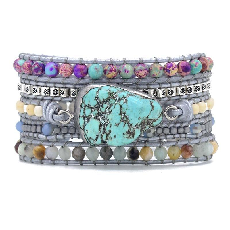 Turkos Helande och Skyddande Wrap Armband - Selina
