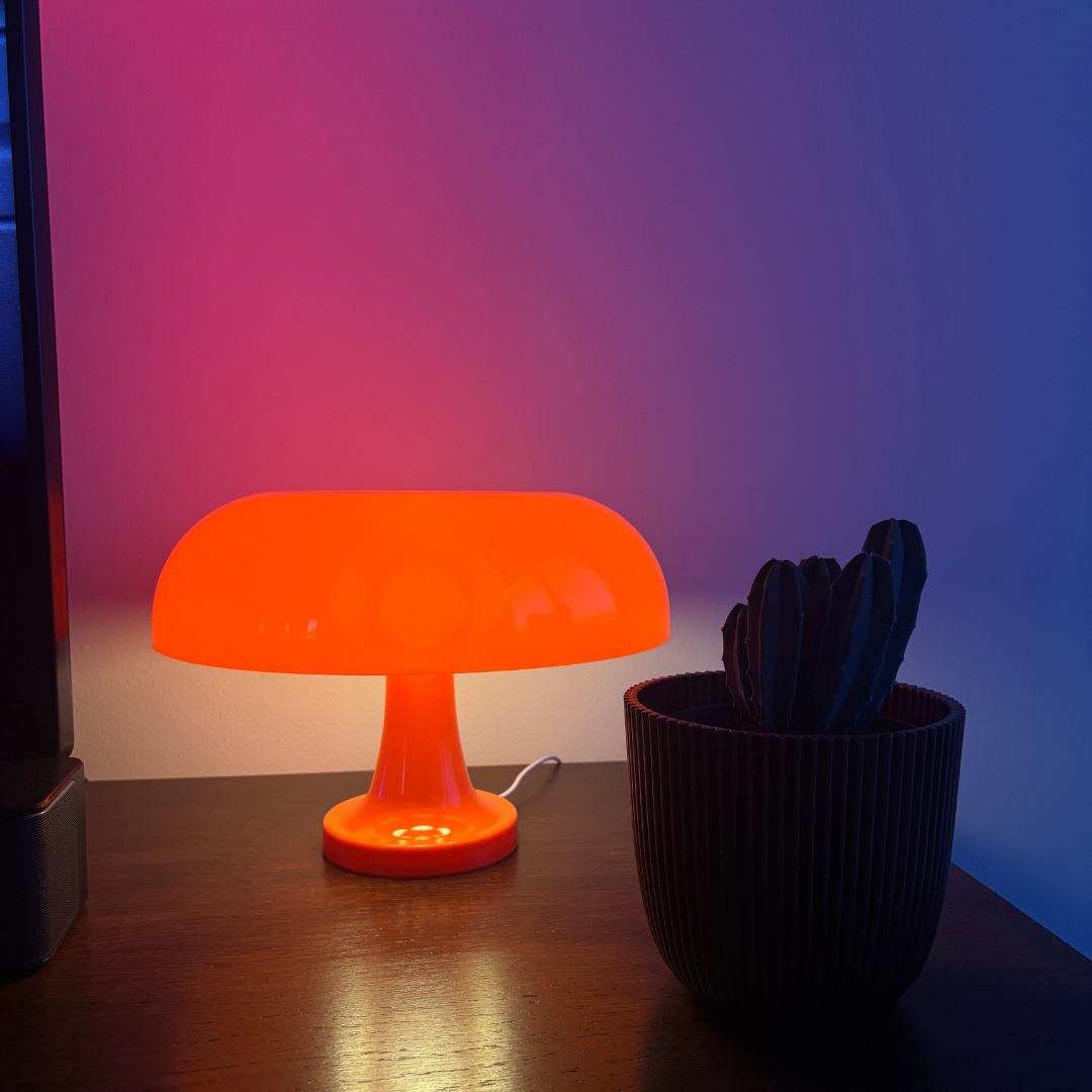 Retro Svamp Bordslampa – Orange | Stilig Stämningsbelysning