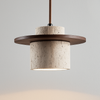 Taklampa – Travertin & Trä | Retro Stil | LED Lämplig