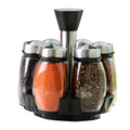 Especiero giratorio con 6 tarros de cristal y organizador para armario de cocina y encimera