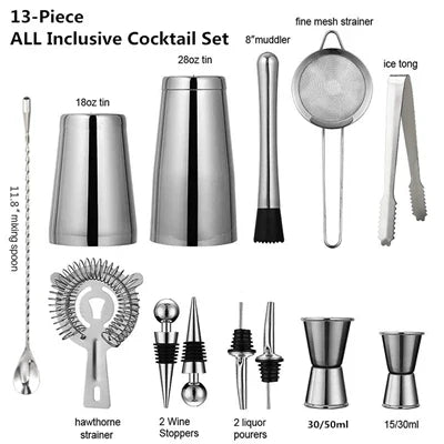 MixPro Cocktail Shaker Set RVS - Professionella Barverktyg 8-delad