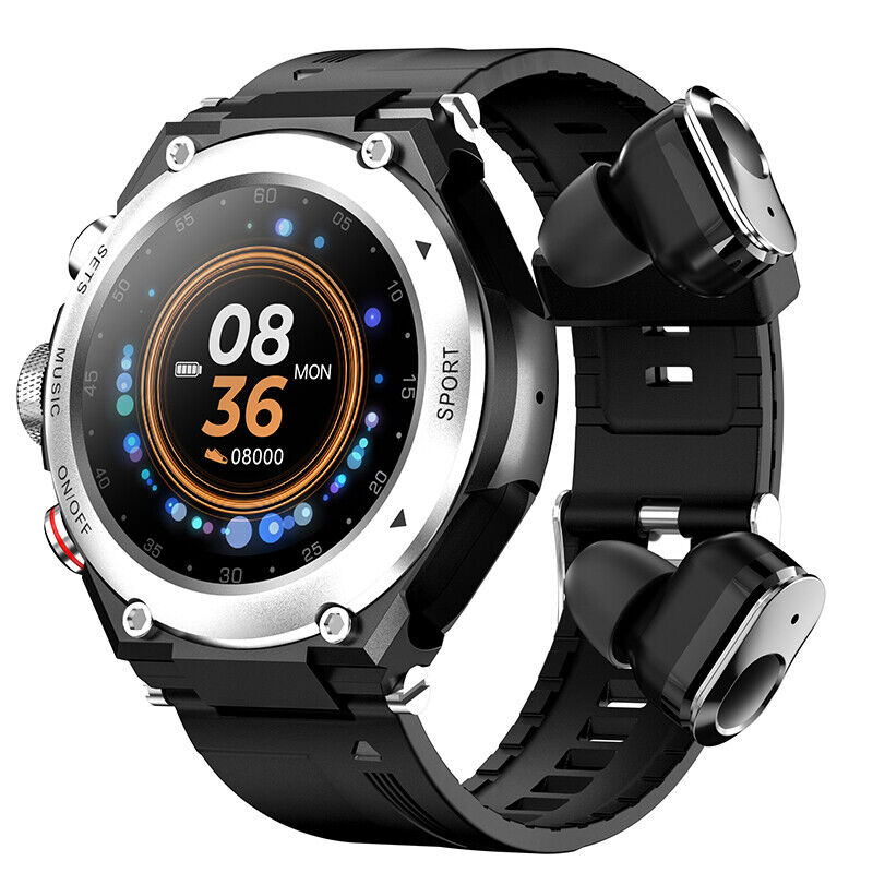 Komplett Smartwatch med Integrerade Trådlösa Hörlurar – AlphaX