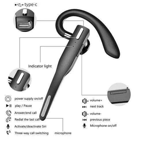 Trådlös Bluetooth 5.1 Hörlur med Dubbel Mikrofon - RoadMic Pro