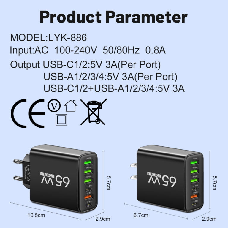 PowerHub 65W Multi-laddare – Effektiv och snabb för flera enheter
