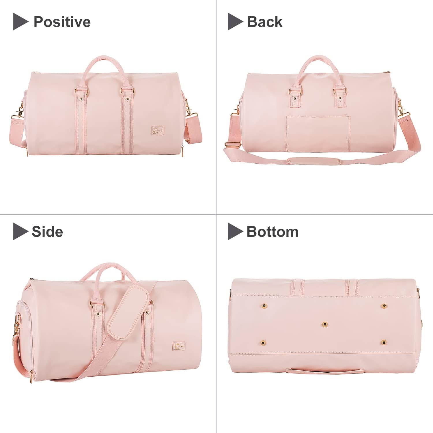 Konvertibel PU-läder Garment Duffel – Carry-On Weekend Resväska