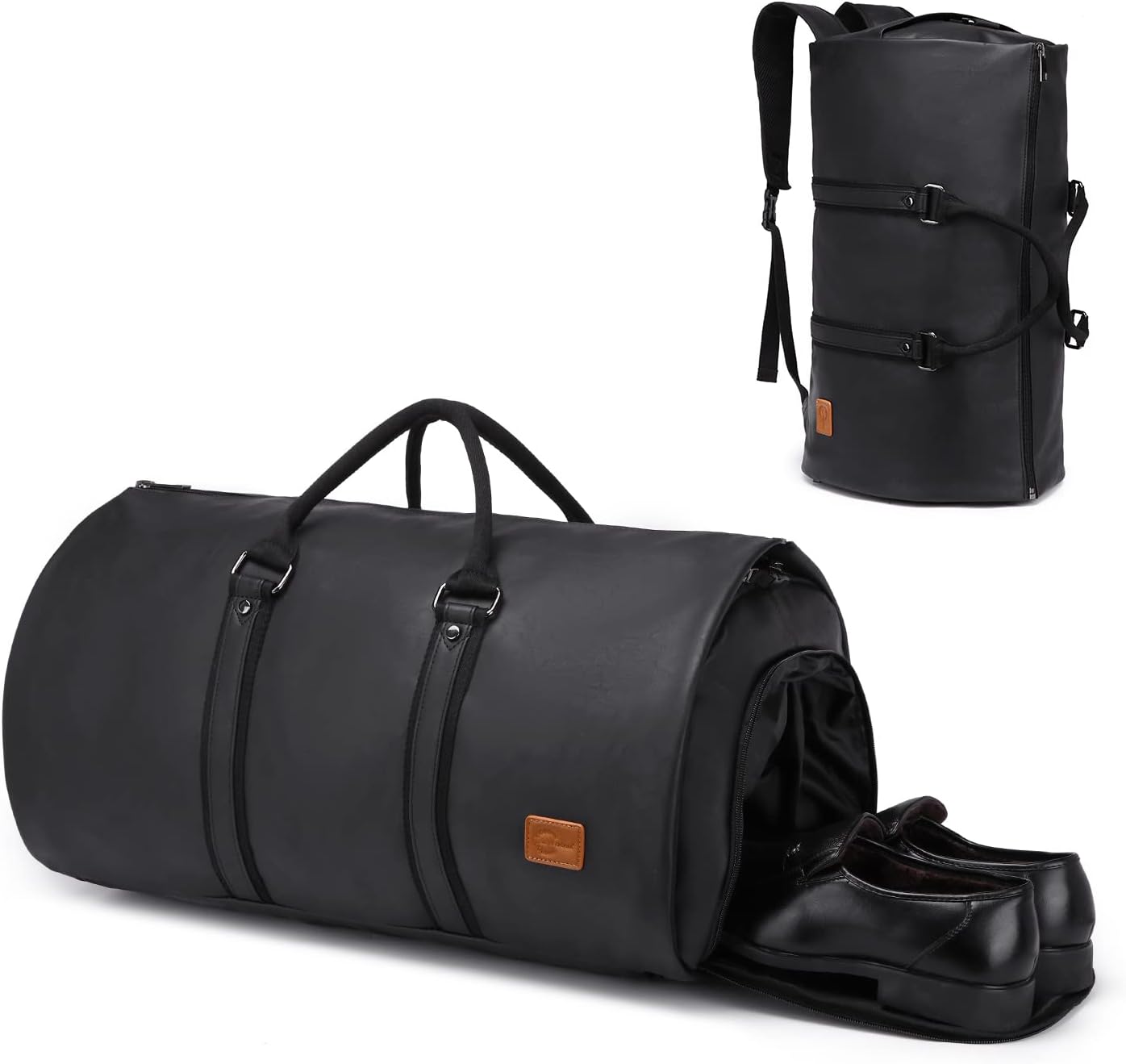 Konvertibel PU-läder Garment Duffel – Carry-On Weekend Resväska