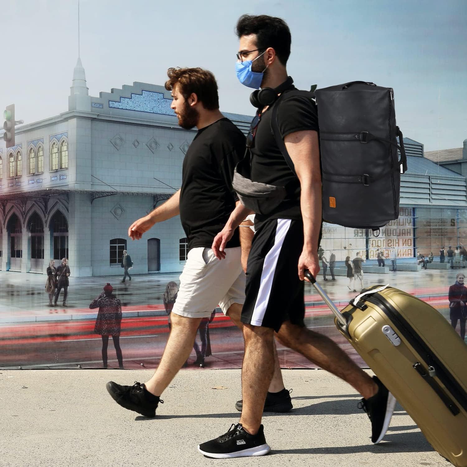 Konvertibel PU-läder Garment Duffel – Carry-On Weekend Resväska