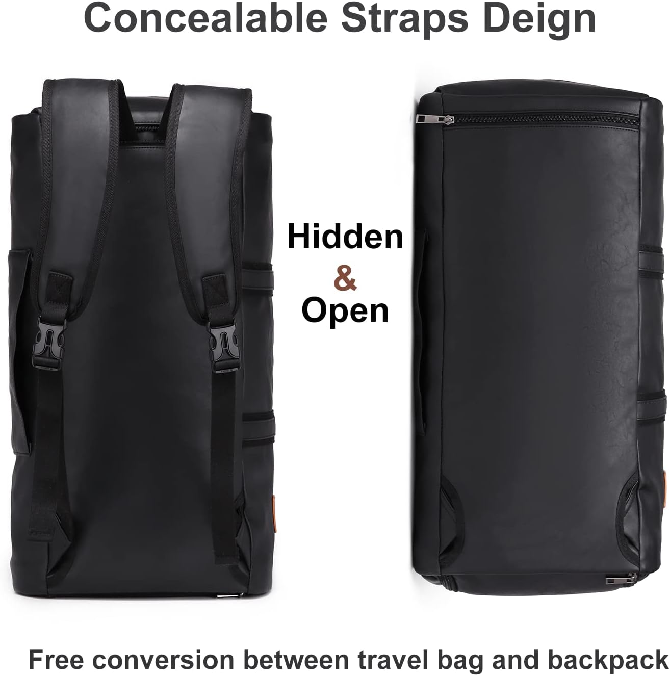 Konvertibel PU-läder Garment Duffel – Carry-On Weekend Resväska