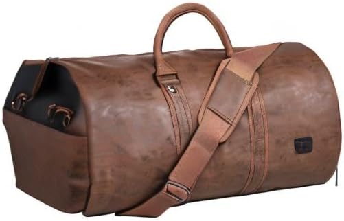 Konvertibel PU-läder Garment Duffel – Carry-On Weekend Resväska