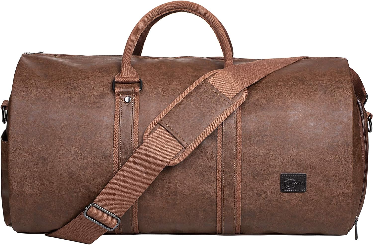 Konvertibel PU-läder Garment Duffel – Carry-On Weekend Resväska