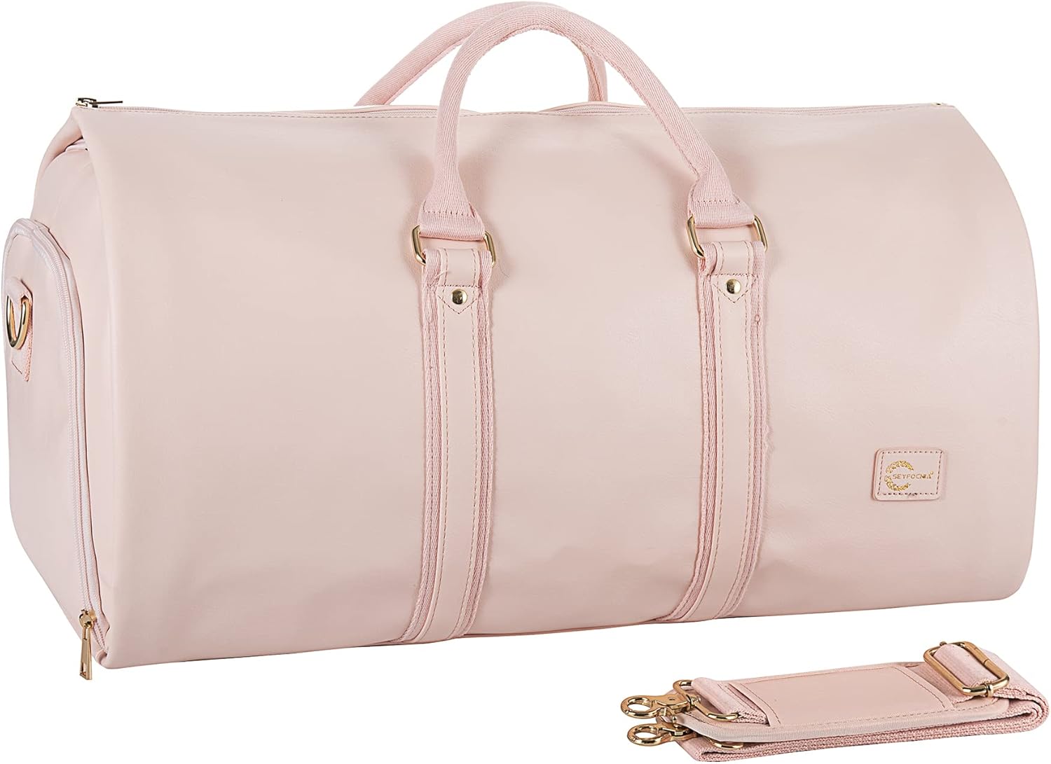 Konvertibel PU-läder Garment Duffel – Carry-On Weekend Resväska