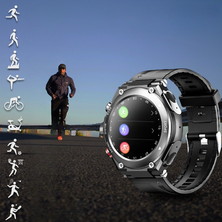 Komplett Smartwatch med Integrerade Trådlösa Hörlurar – AlphaX