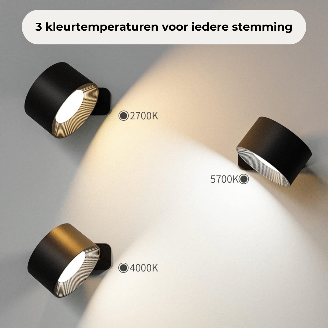 Trådlös 360° Uppladdningsbar LED Vägglampa