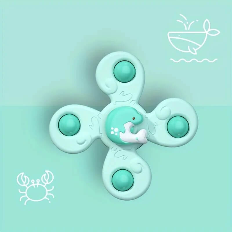 Färgglad Spinning Wheel för Baby med Sugkopp – SpinFun Mini