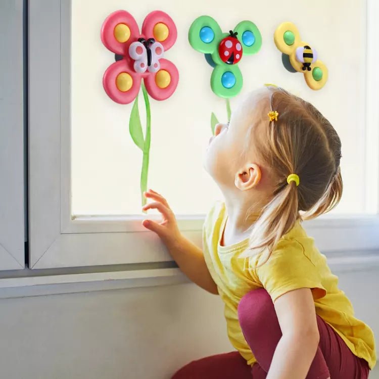 Sugkoppssnurrleksakset med 3 delar - SpinFun