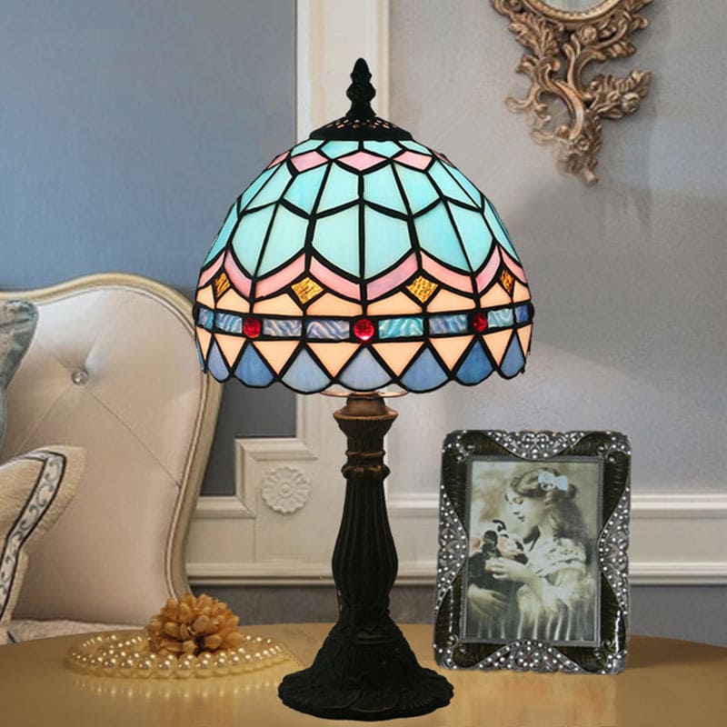 Tiffany-glas Bordslampa - Klassiska Blylinjer