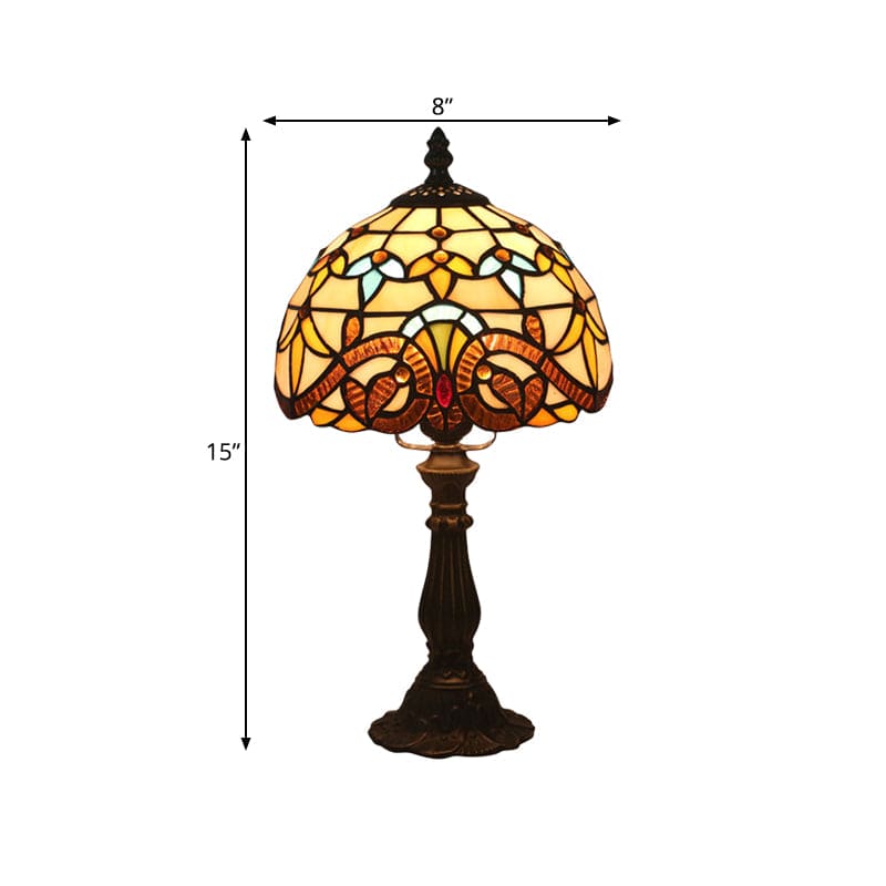 Tiffany-glas Bordslampa - Klassiska Blylinjer