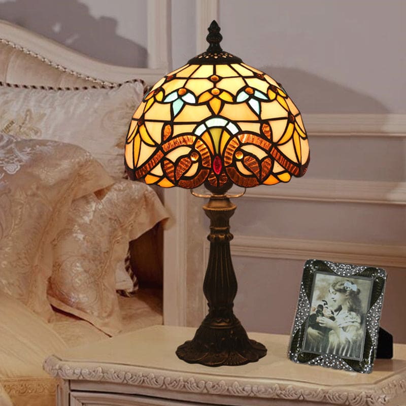 Tiffany-glas Bordslampa - Klassiska Blylinjer