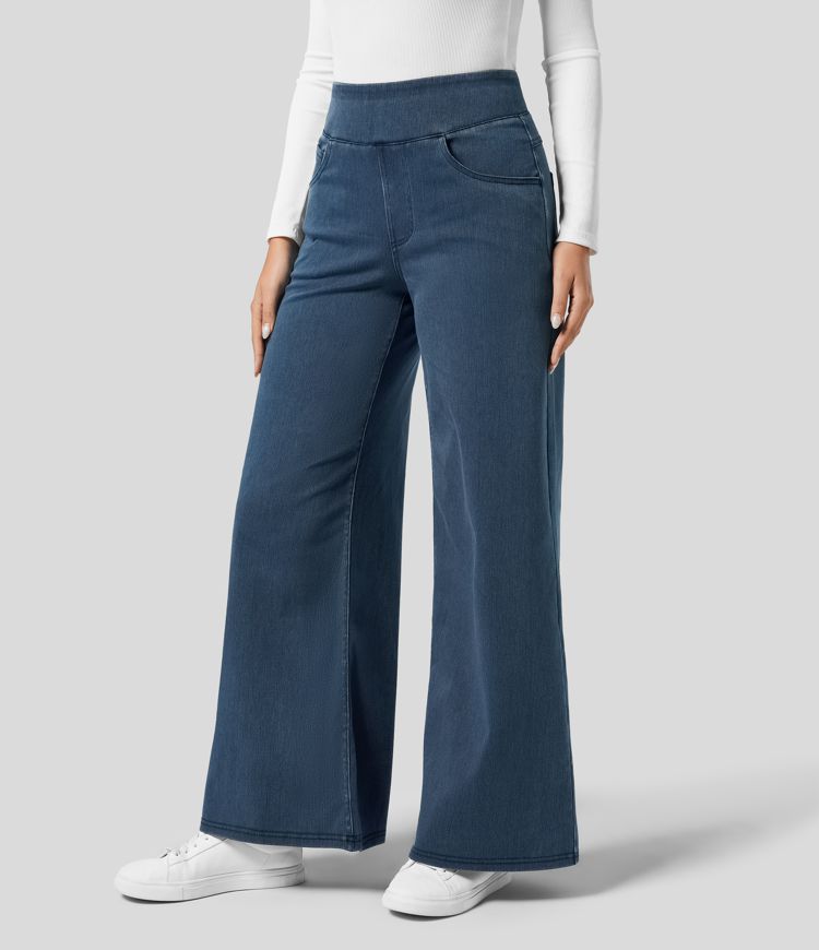 Hög Midja Byxor - Stretch & Komfort Hela Dagen