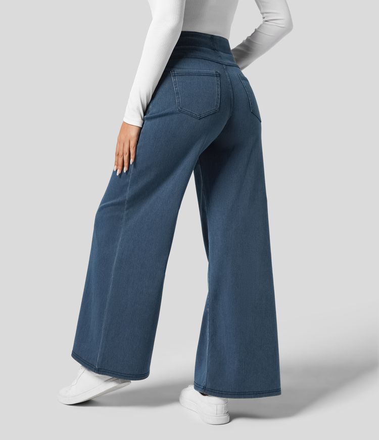 Hög Midja Byxor - Stretch & Komfort Hela Dagen