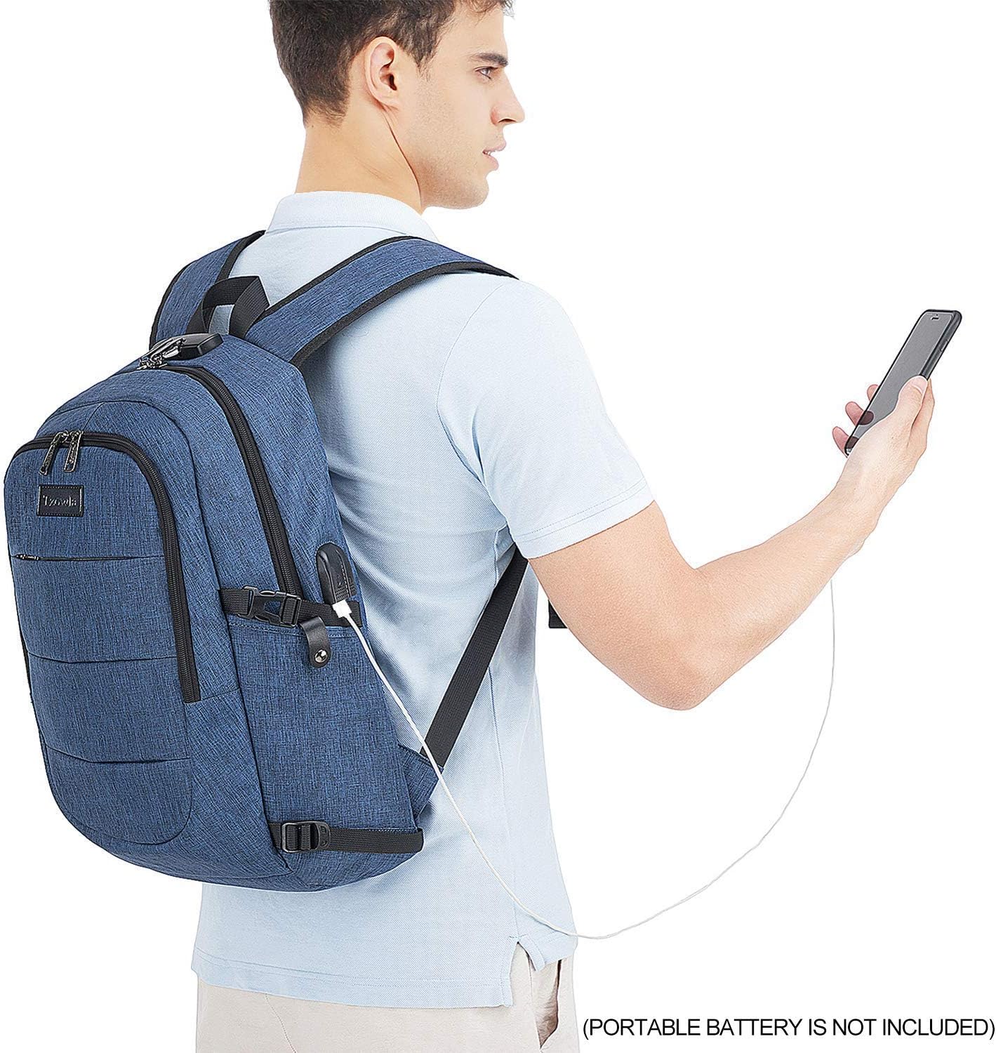 Extra stor anti-tjuv laptop- och rese-ryggsäck med USB-port – 30–50L